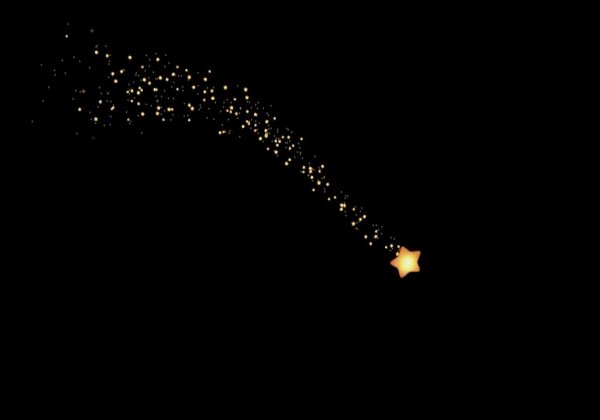 Падающая звезда на черном фоне