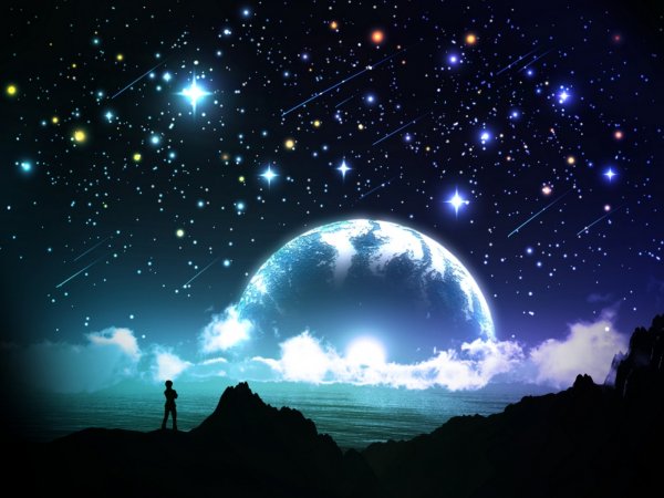 Ночное небо со звездами