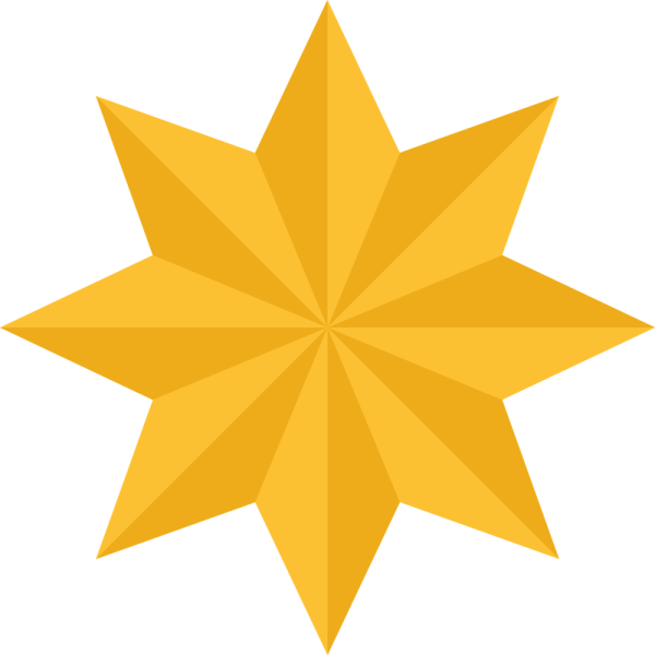 Желтая восьмиконечная звезда
