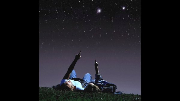 Луна и звезды арт