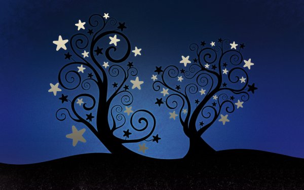 Сказочное дерево силуэт