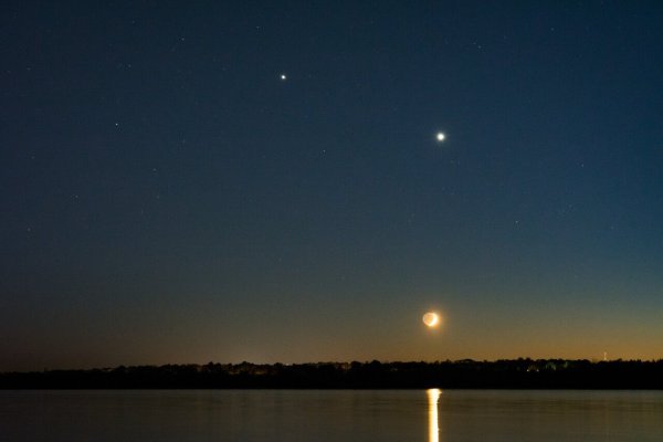 Планета Венера невооруженным глазом