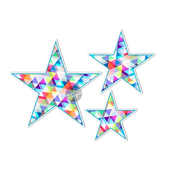 Стикеры звезды голубые