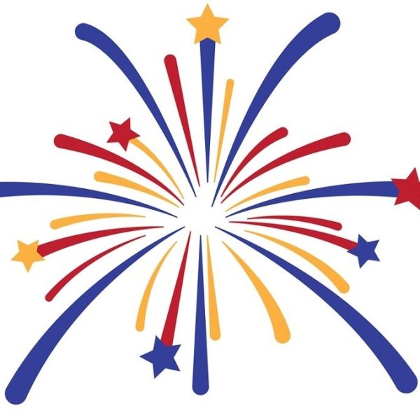 Фейерверк трафарет цветной