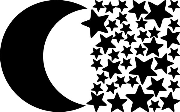 Трафарет Луна и звезды