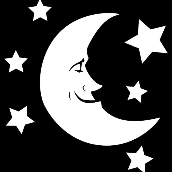 Раскраска Луна и звезды