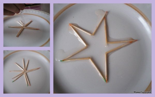 Эксперимент звезда из спичек