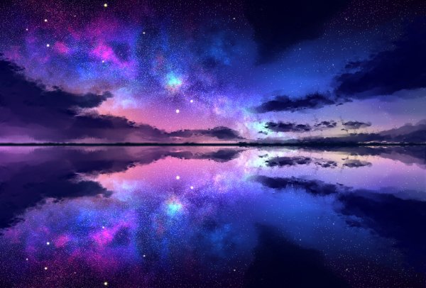 Космос отражается в воде