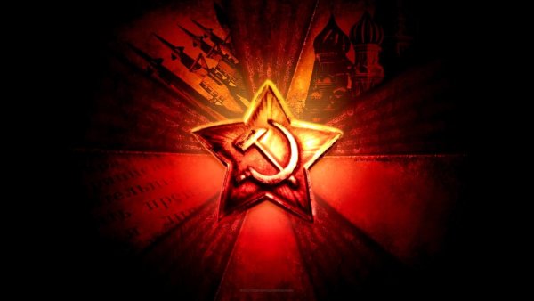 Красная звезда на черном фоне