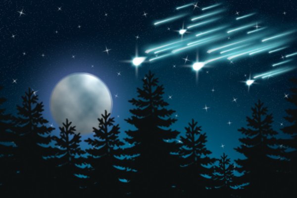 Луна звезды падают