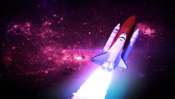 Космическая ракета в космосе
