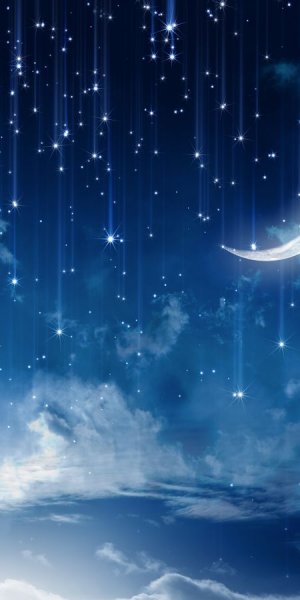 Небо с луной и звездами