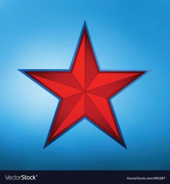 Красная звезда на голубом фоне