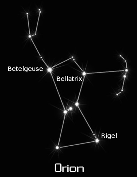 Звезда Бетельгейзе в созвездии Ориона