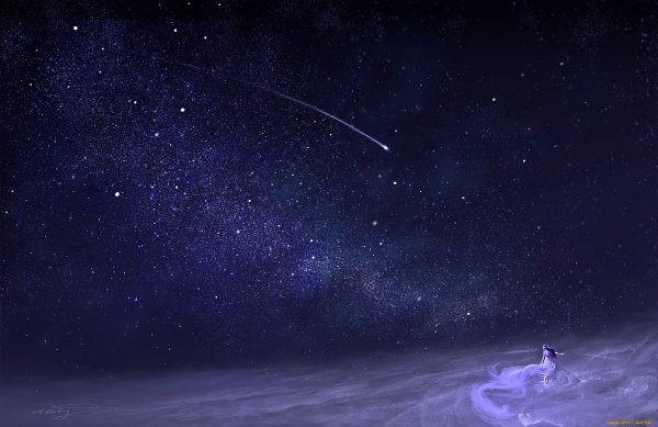 Звездное небо Падающая звезда