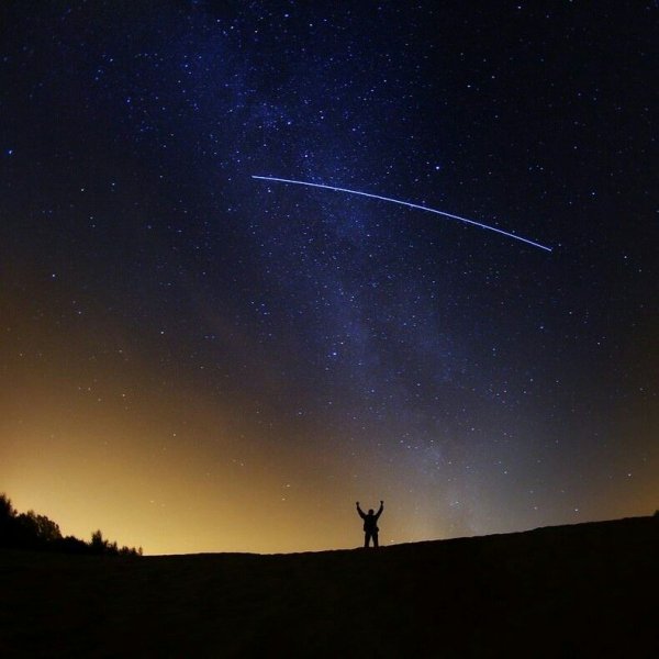 Звездное небо Падающая звезда