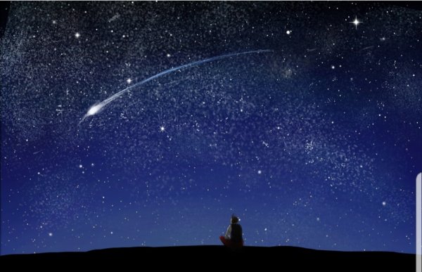 Звездное небо Падающая звезда