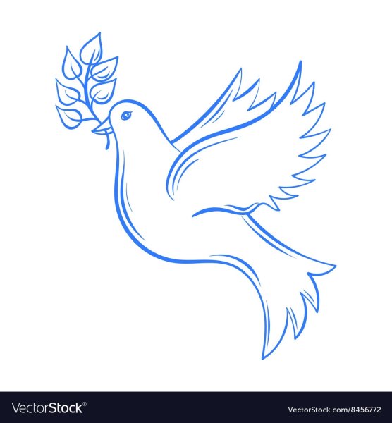 Голубь с веткой в клюве