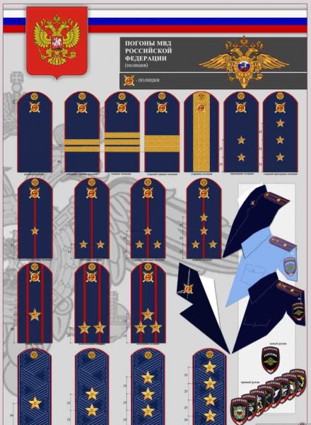 Знаки полиции на погонах МВД России