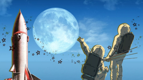 Ракета улетает в космос арт