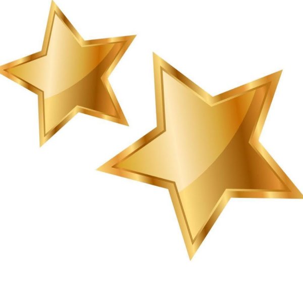 Золотая звезда пятиконечная объемная