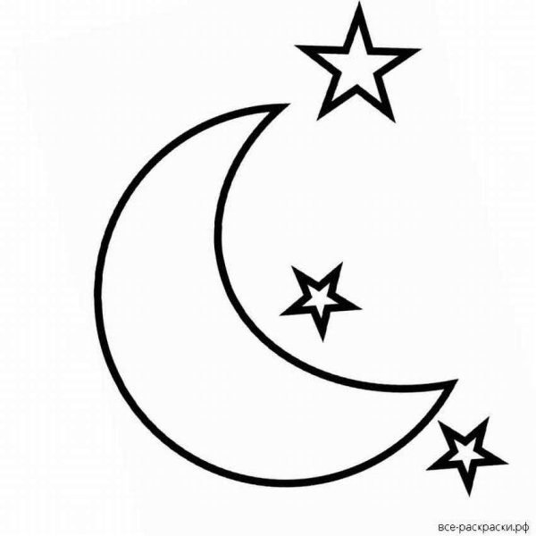 Трафарет Луна и звезды