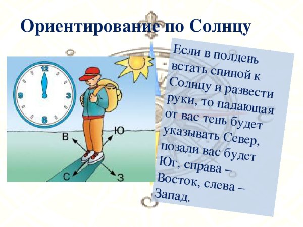 Ориентирование по местности по солнцу