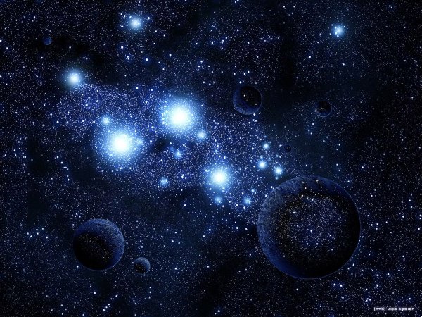 Звездное небо с планетами