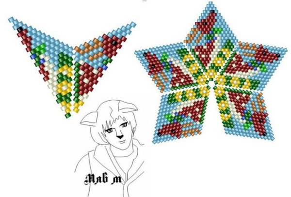 Звезда из бисера объемная