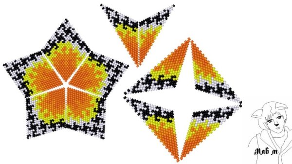 Звёзды Пейот из бисера схемы