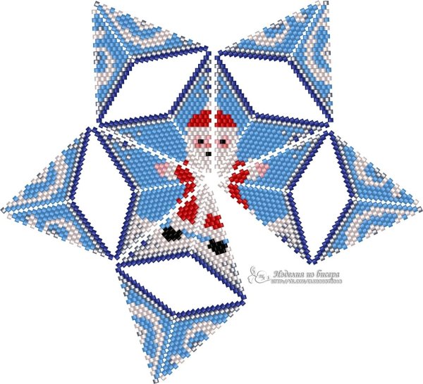 Новогодние звезды из бисера