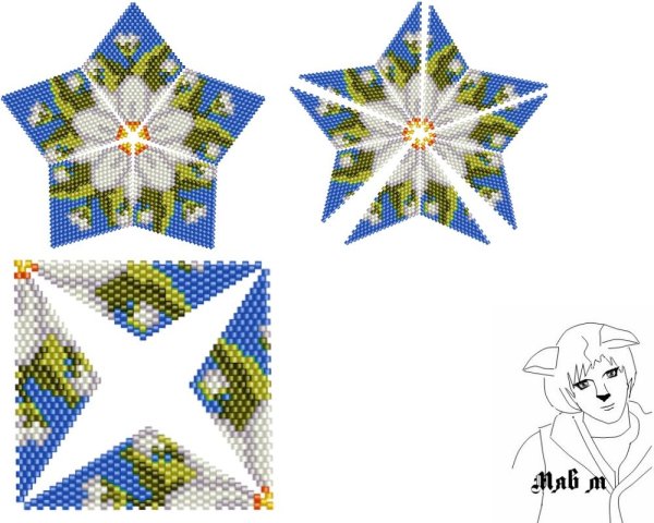 Звезда из бисера схема