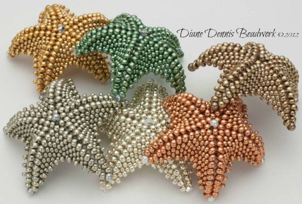 Объемная морская звезда из бисера