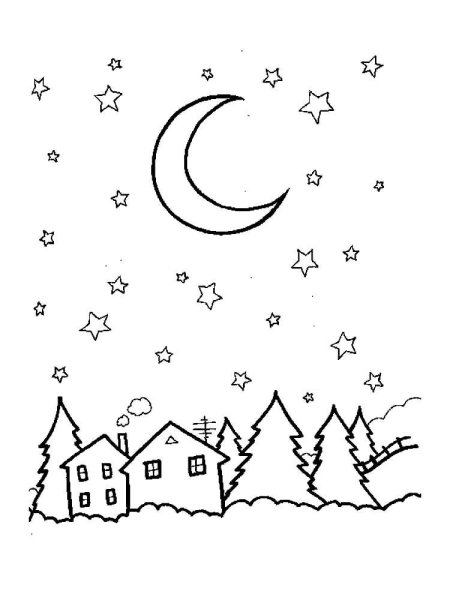 День ночь раскраска для детей