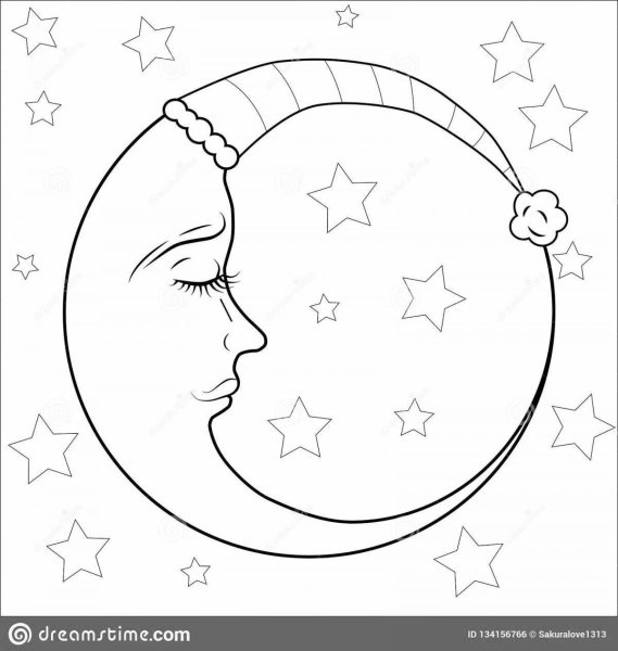 Раскраски Луны | Луна на раскрасках для детей