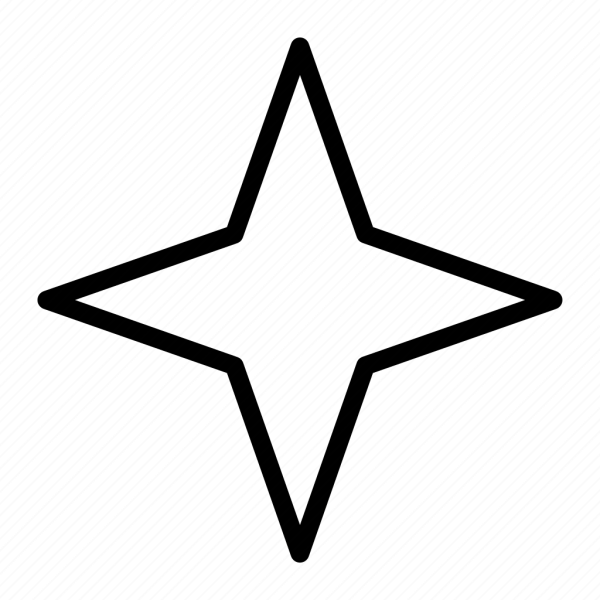 Звезда четырехконечная контур