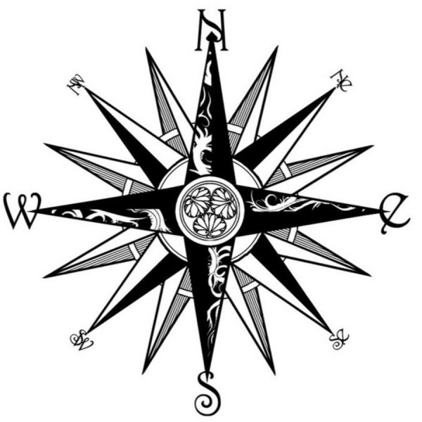 Звезда компаса на прозрачном фоне