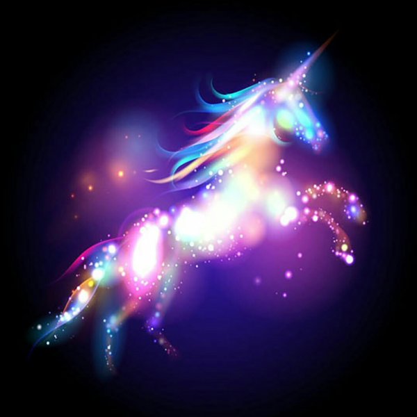 Фон с единорогами и радугой для фотошопа