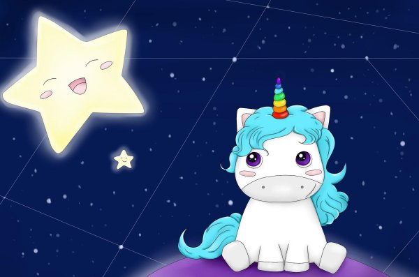 Единорог Радуга и звезды