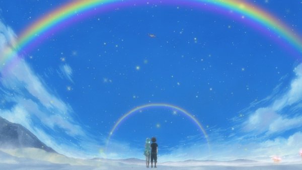Небо с радугой аниме