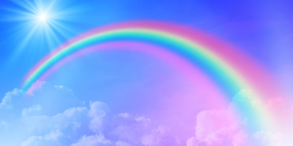 Обои Радуга облака вата