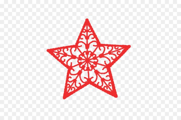 Звезда на елку на прозрачном фоне