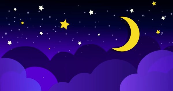 Ночное небо мультяшное