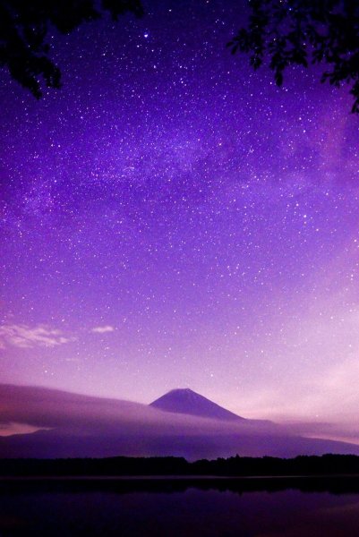 Фиолетовое звездное небо