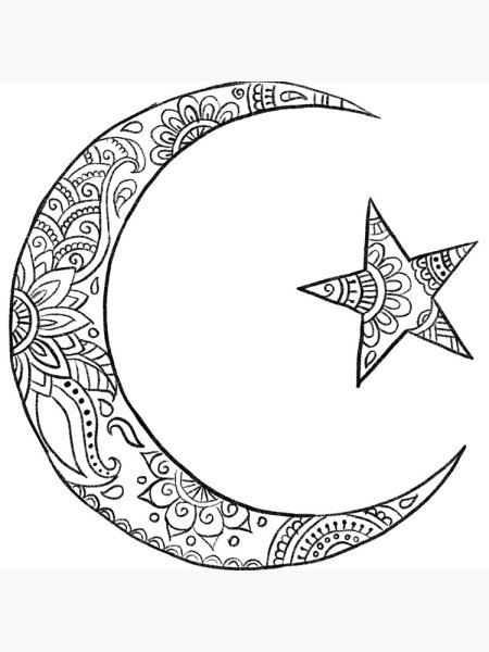 Полумесяц и звезда тату эскиз