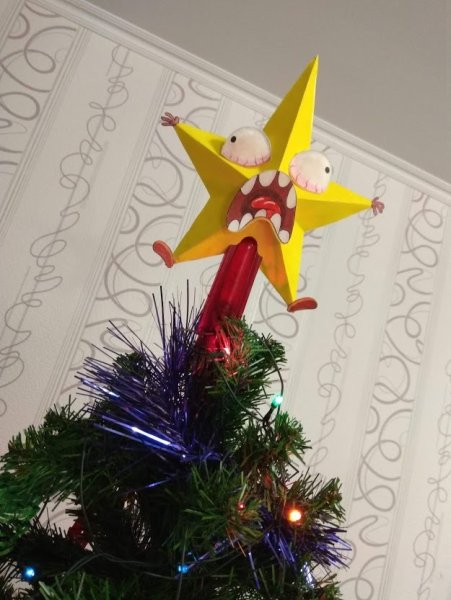 Орущая звезда на ёлке шаблон