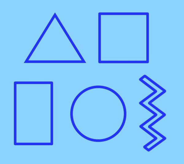 Фигуры цветной контур