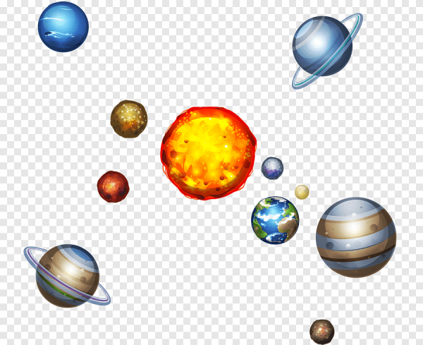 Космические объекты на прозрачном фоне