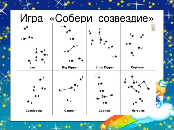 Созвездия задания для дошкольников
