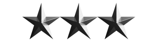 Пять звезд на белом фоне